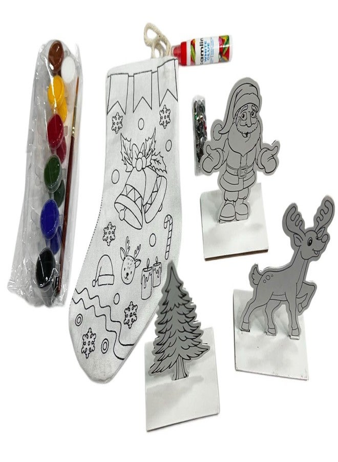MSGH Camel Christmas Kit for Art & Craft Kids, DIY Creative Activity | Make DIY Santa Puppet with Santa Cutouts & Accessories | Travel Game, Christmas Gift for Boys & Girls - Image 2
